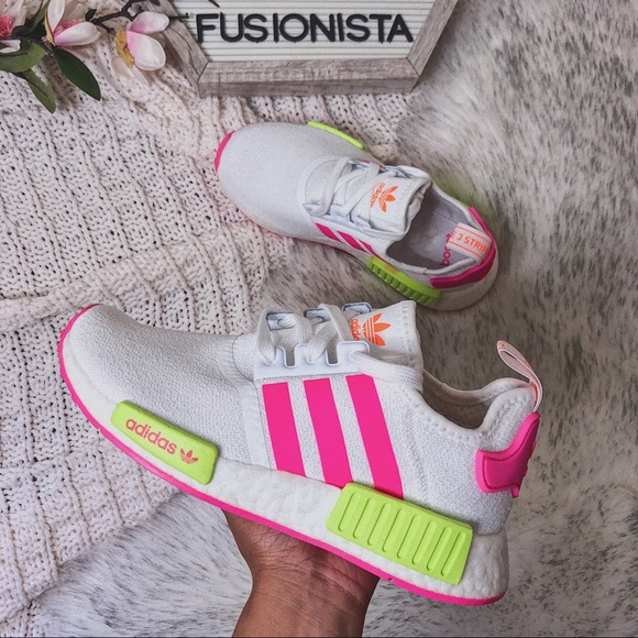 ‼️sold‼️NWT🍭 Adidas NMD R1 Hot Pink/Yellow 6W - Picture 8 of 10